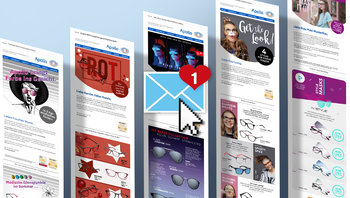 Verschiedene Beispiele für Apollo E-Mailings