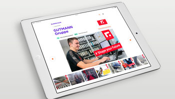 Gutmann Portal Ausbildung.de - Tablet - Azubi in Aktion