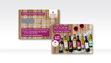 Gutschein tchibo Weinpaket „Mit 8 Weinen um die Welt“: Vorder- und Rückseite