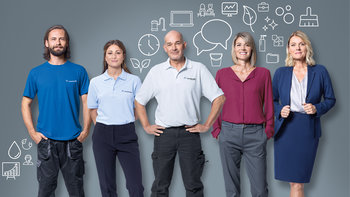 Wackler Service Group Website: Ansicht Personen zu den einzelnen Geschäftsbereichen