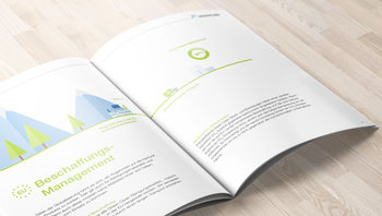 Aufgeschlagene Broschüre Green Clean