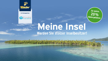 tchibo Online-Aktion: "Werden Sie stolzer Inselbesitzer". Insel, Meer