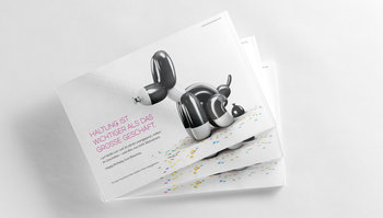 Gratulationsanzeige für curt Jubiläumsheft: Hund aus Luftballonschlangen