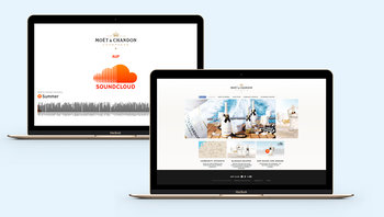 2 Monitore mit Ansicht Mikrosite Ice Impérial vont Moët & Chandon