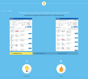Preisvergleich Strom – Gas von boss ENERGY