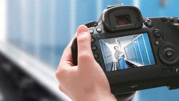 Shooting zur Employer Engagement-Kampagne: Ansicht Kameradisplay