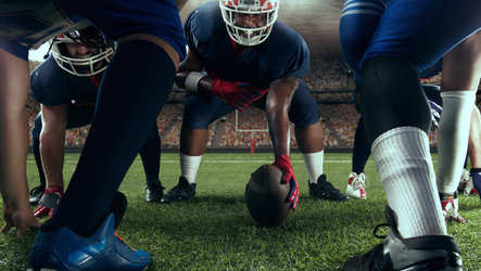 American Football Szene, Quarterback kurz vor Ballabgabe