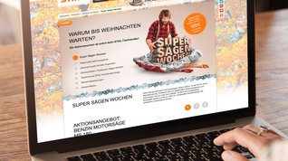 STIHL Super Sägen Wochen: Aufsteller und Online-Auftritt