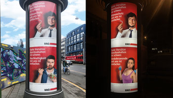 Motiv Neujahrsmotivation - Rauchen und Sport - Plakate auf Infosäulen in Nürnberg