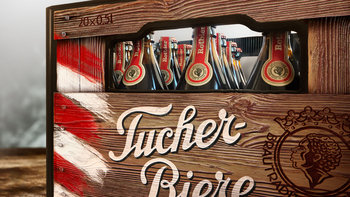 Tucher Rotbierkasten, Nahaufnahme