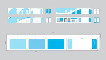 Übersicht mit Reinraum Branding Elementen weiß und blau