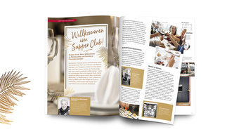 Blick in den Magalog- Thema Supper Club-Kochen für Fremde
