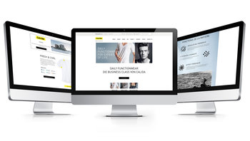 3 Monitore: CALIDA-Landingpage