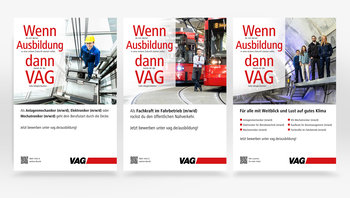 VAG Recruiting Anzeigen – 3 Motive als Anzeige umgesetzt