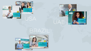 Landkarte mit Länderadaptionen der Employer Engagement-Kampagne