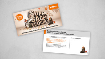 Postkarte Super Sägen Wochen von STIHL