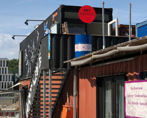 Außenansicht: Container von ART AVENUE im Münchner Werksviertel-Mitte