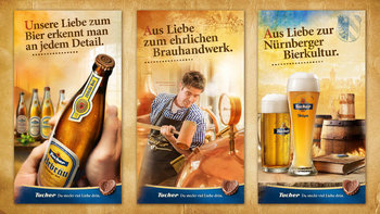 Tucher Werbeplakate mit "Liebe"