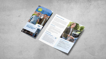 Din Lang Flyer mit Kampagnenmotiv