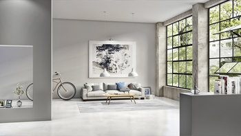 Farbbeispiel Argile: Wohnzimmer in Grau