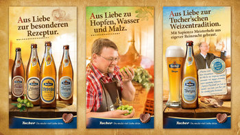 Tucher Werbeplakate mit "Liebe"