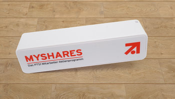 Lampe beschriftet mit MYSHARES