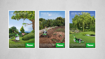 3 Beisipiele Anzeigen VIKING: Gesicht im Garten 