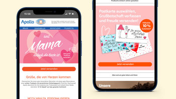 Smartphone mit Apollo Muttertags-Mailing