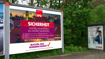 Großflächenmotiv zum Thema Sicherheit und Sauberkeit in der Stadt