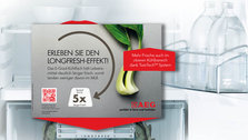 Drehscheibe am Kühlfach für AEG Aktion: „Erleben Sie den LongFresh-Effekt“