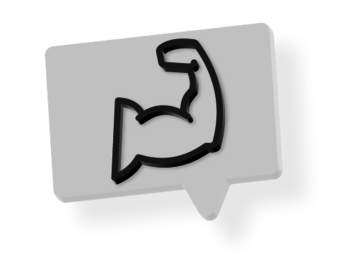 Icon Sprechblase mit Siegesfaust