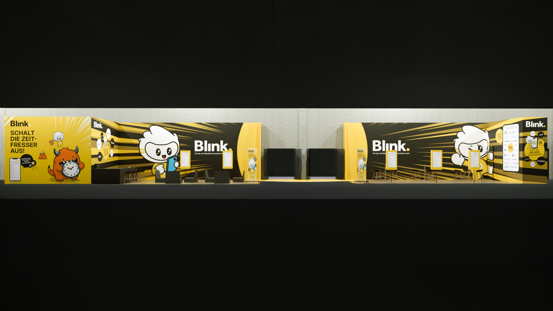 Blink Messestand von vorne