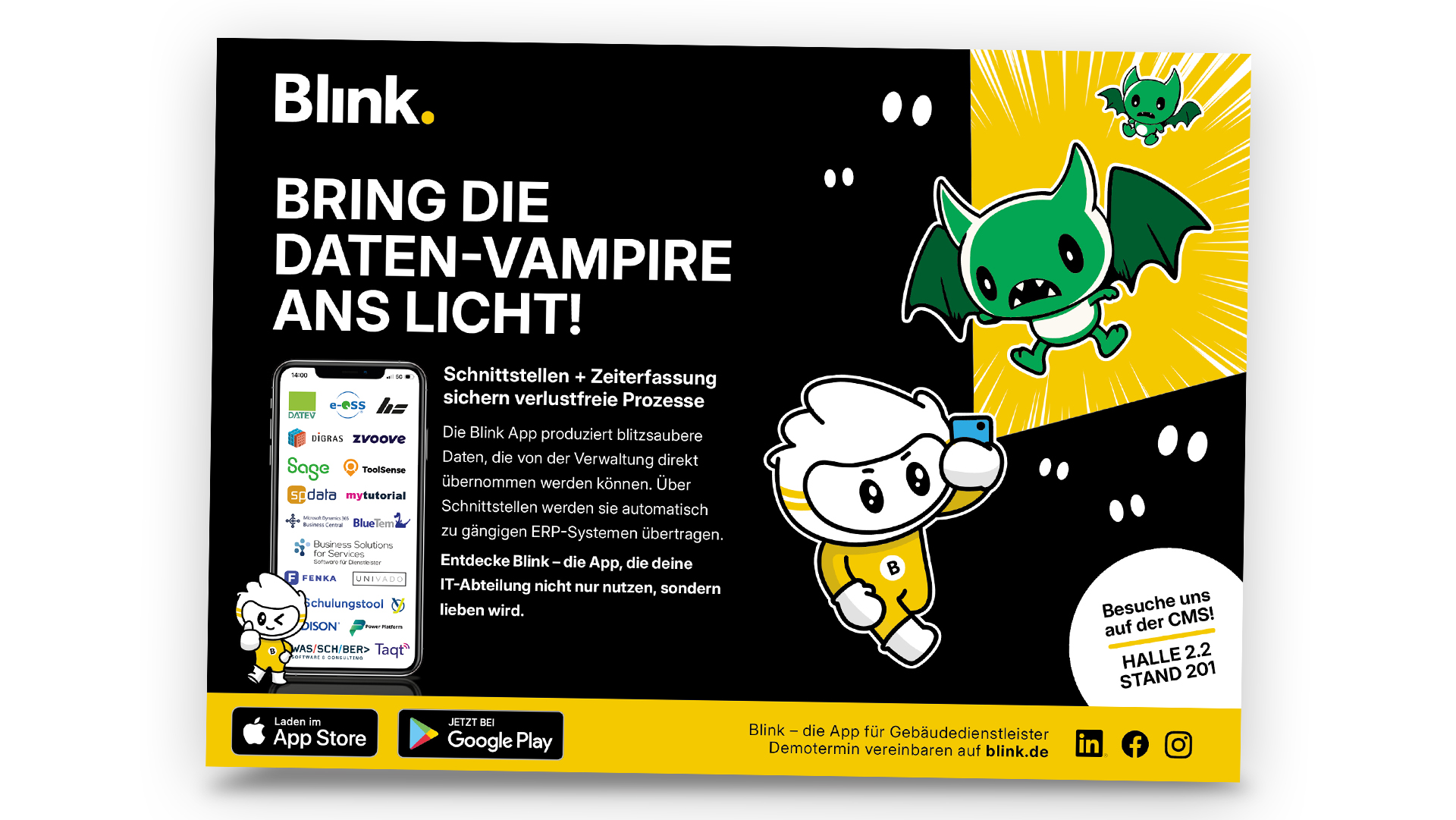 Blinky mit Fledermausmonster