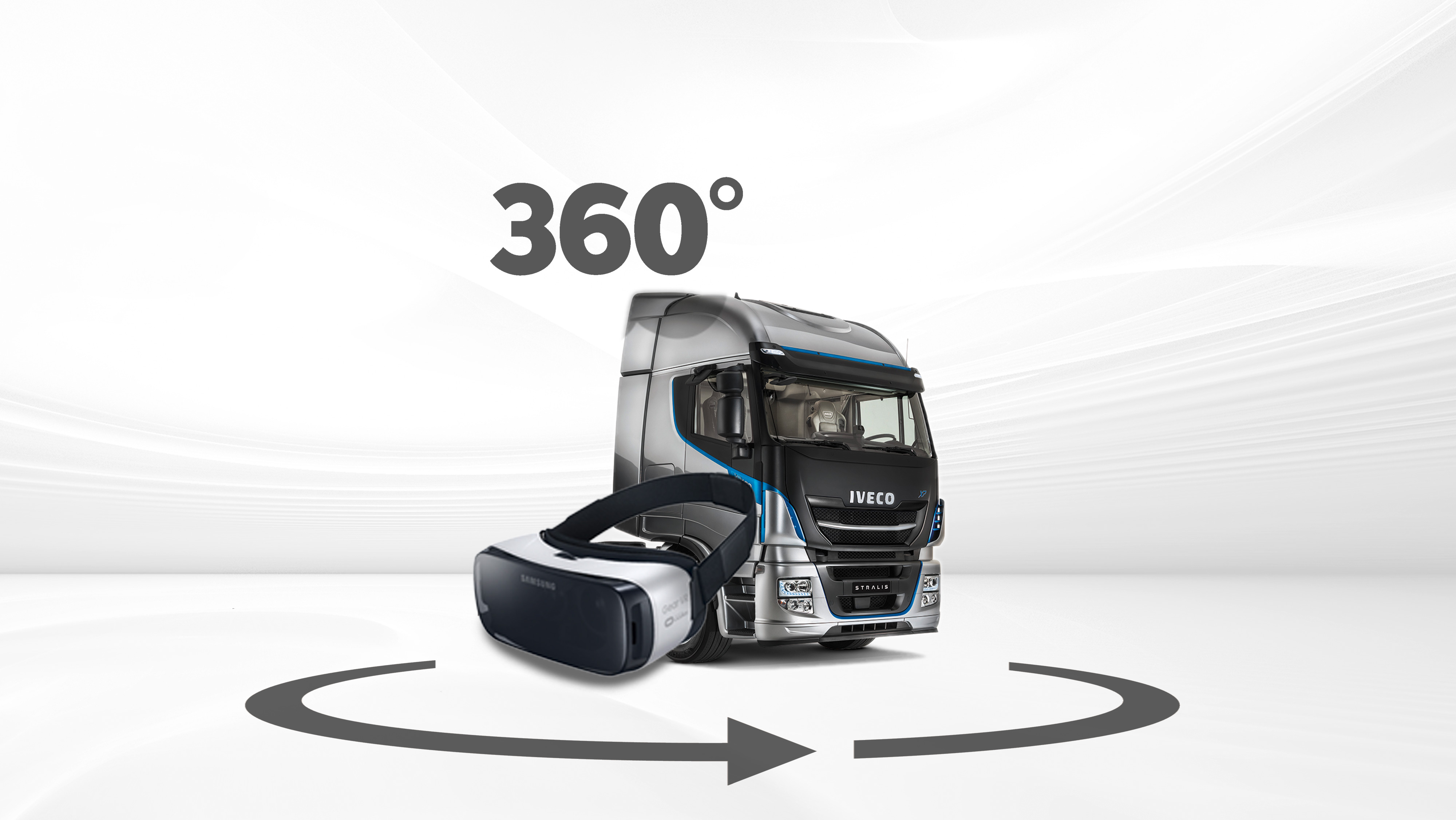 Fahrerkabine eines IVECO STRALIS und VR-Brille