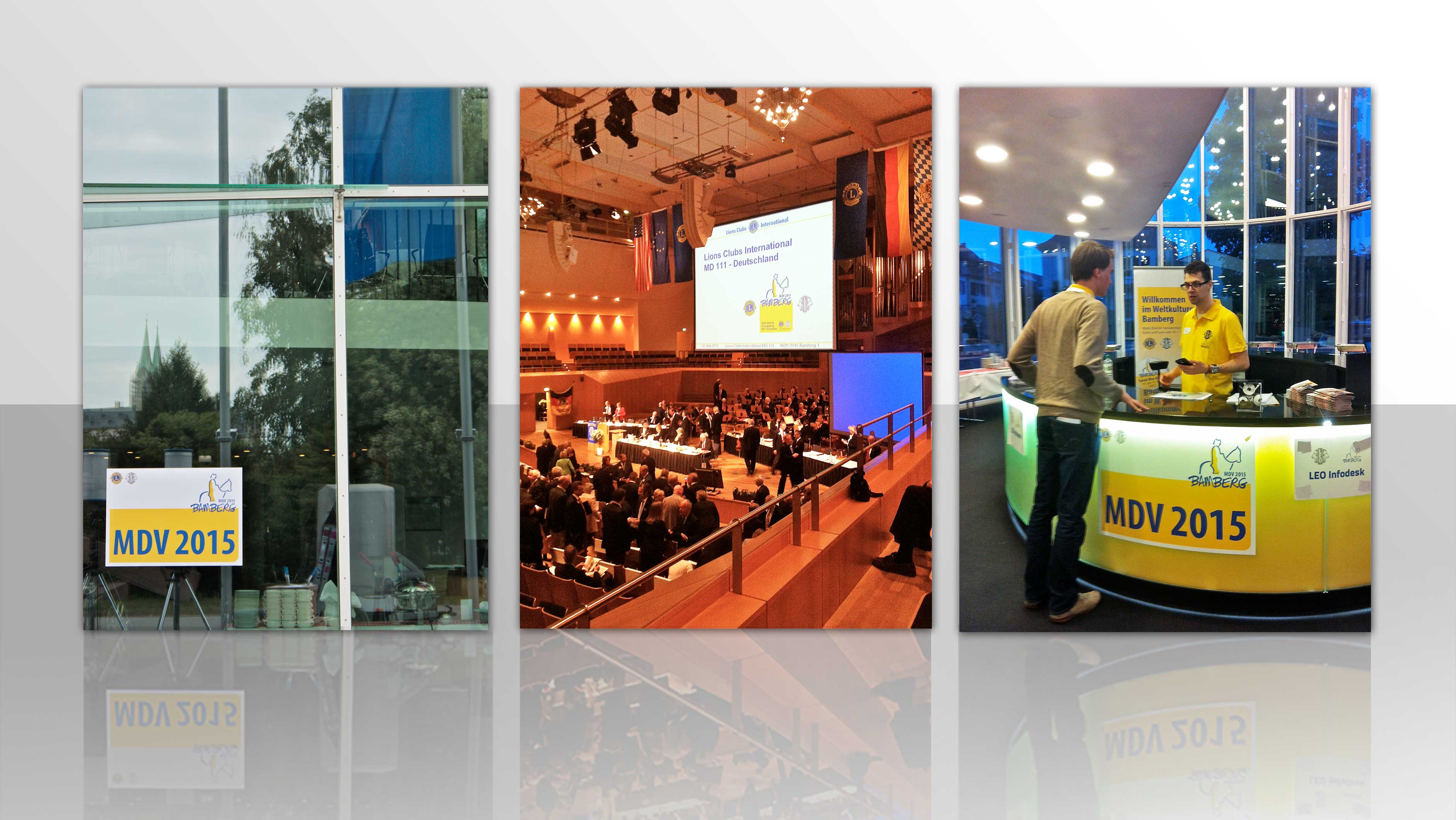 3 Ansichten der Versammlung der deutschen Lions Clubs in 2015 Bamberg 
