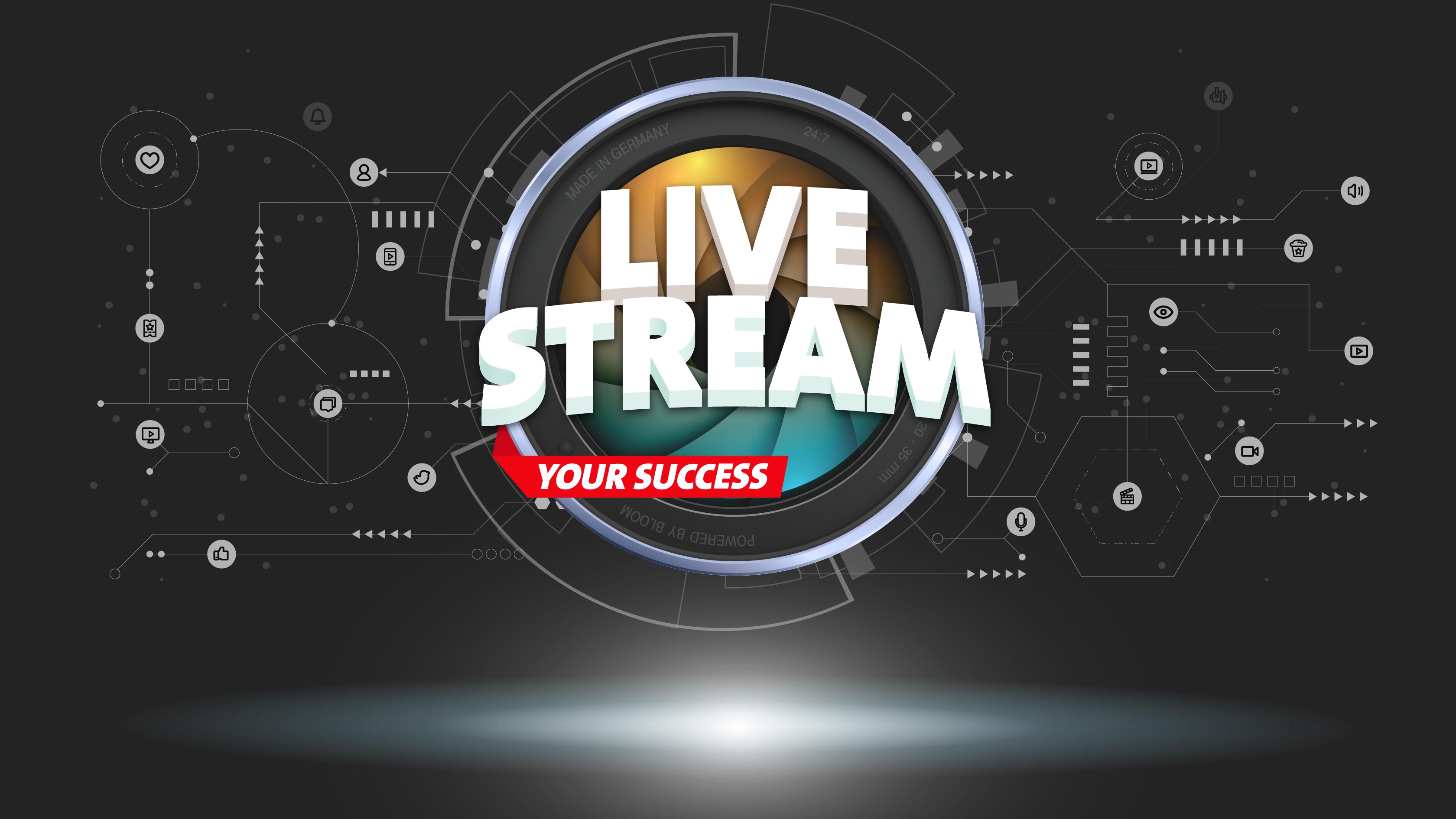 Header Live Stream Bubble vor Netzwerk