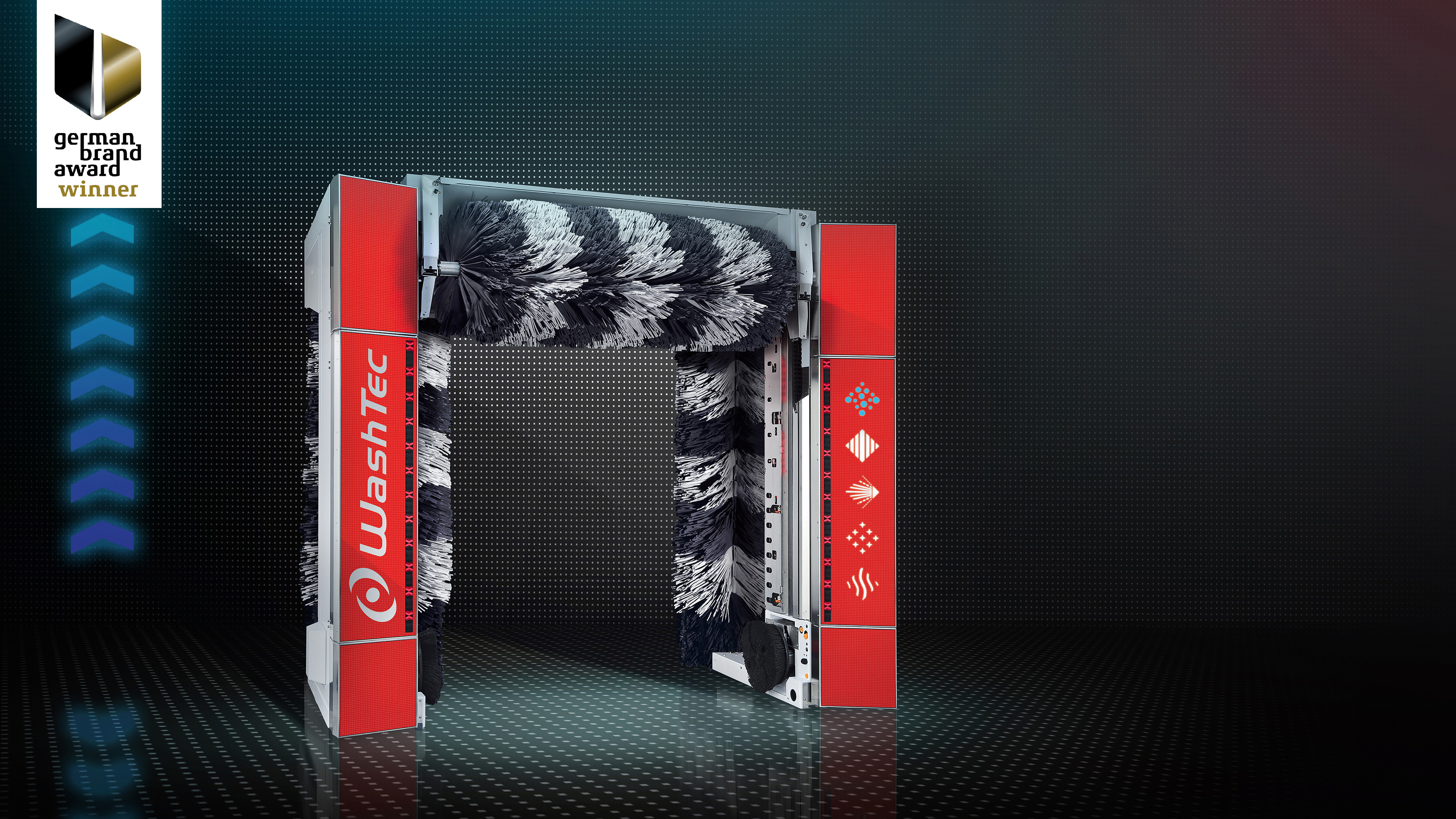 WashTec Autowaschanlage smartcare mit "German brand award winner" Logo
